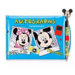 Mickey and Minnie Mouse and Donald Duck Autograph Book with Pen